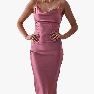 Cowl neck midi dress